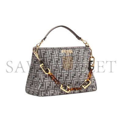 FENDI O'LOCK FABRIC WITH COW LEATHER ONE SHOULDER HANDBAGS 8BR805ALFVF1IQQ (35*23*14cm)